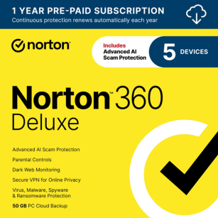 Norton 360 Deluxe Antivirus with VPN Subscription