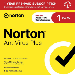 Norton AntiVirus Plus 2026 with AI Scam Protection